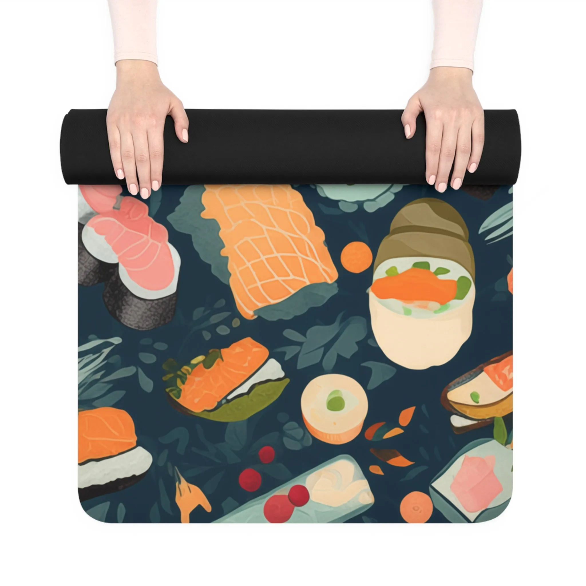 Rubber Yoga Mat- Regina Coyoacan Cute Sushi