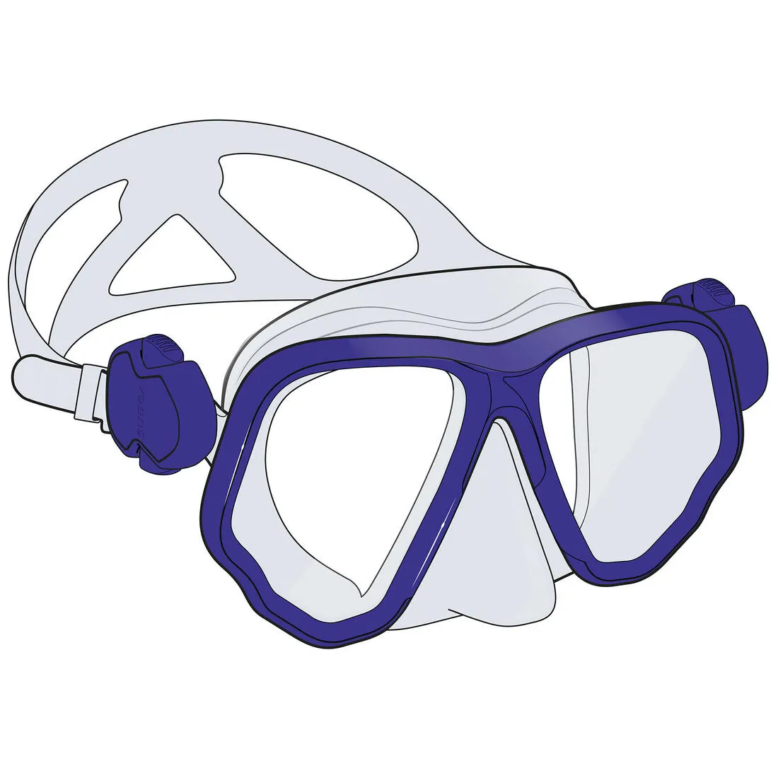 Scuba mask - 500 Dual BlackGrey