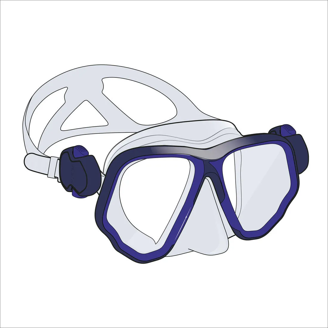 Scuba mask - 500 Dual BlackGrey
