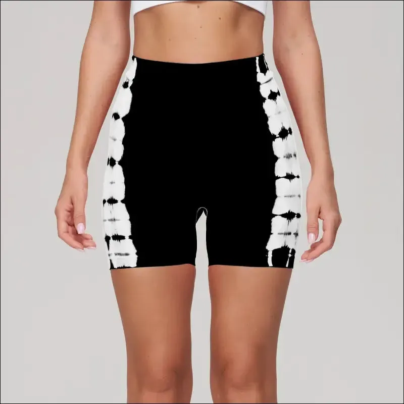 Seamless tie dye sport shorts for women summer elastic scrunch high waist push up tummy control gym
