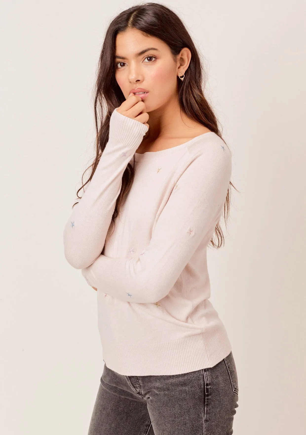 Seeing Stars Embroidered Sweater