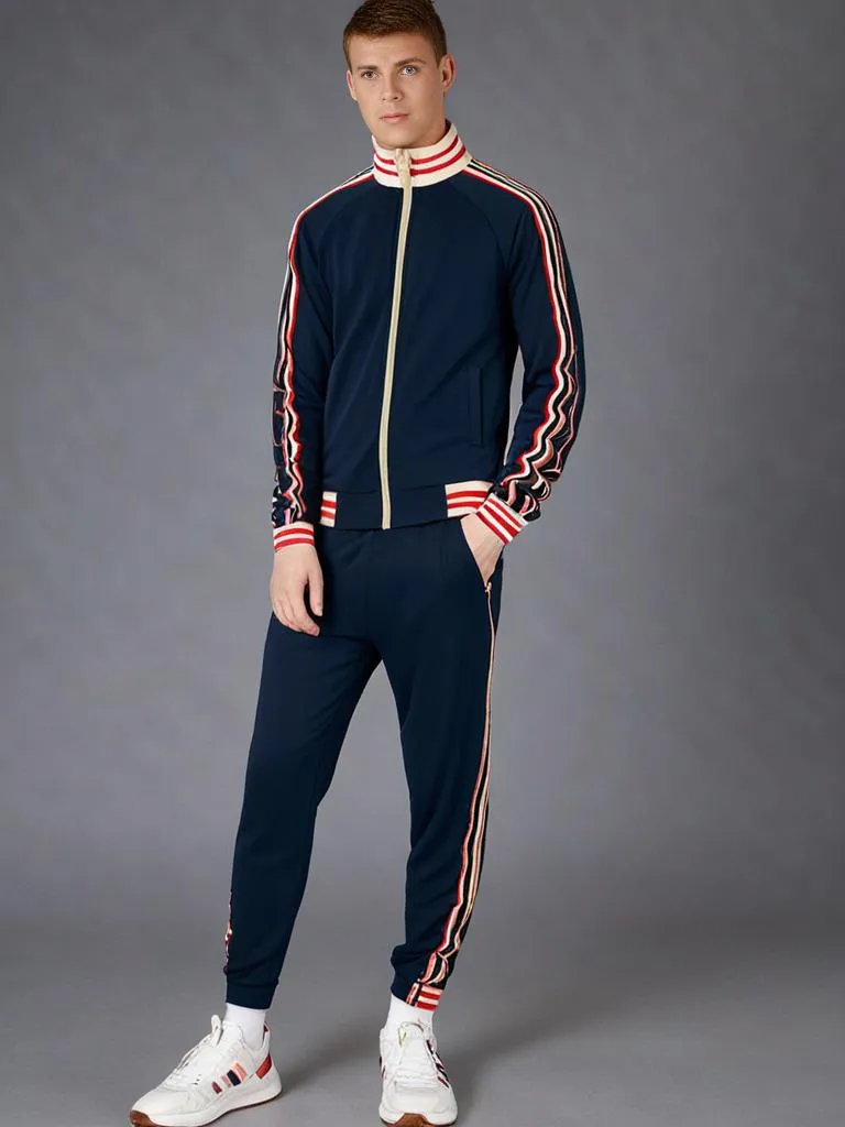 Set of striped tracksuit and sports pants for men