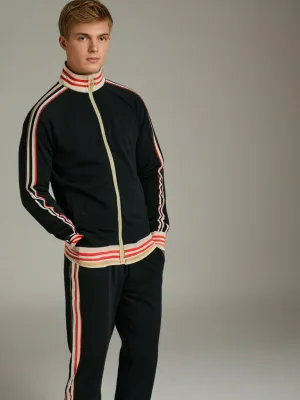 Set of striped tracksuit and sports pants for men