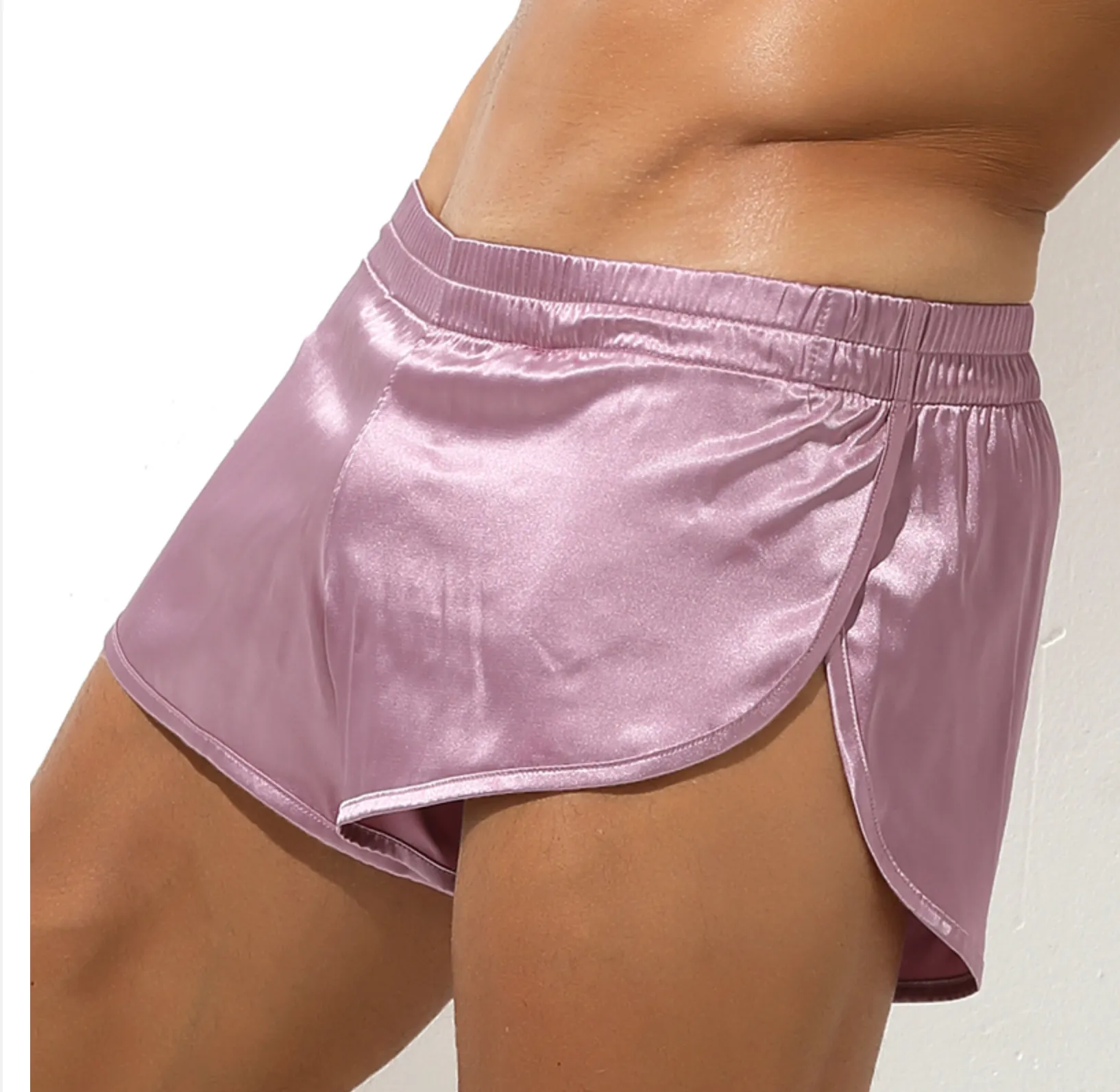 Sexy Puti-Short de elegante y lujosa tela Satinada Lounge Casa Gym Wear