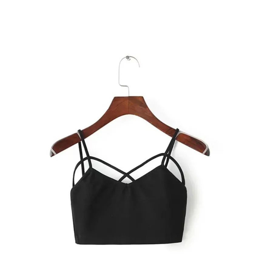 Sexy Women Cut Out White Bra Bustier Crop Top Bralette Strappy Crochet Cropped Blusas Bandage Halter Tank Tops Camisole Z1