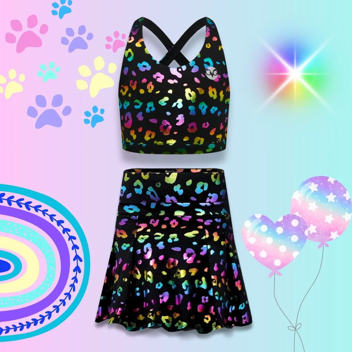 Shiny Leopard Gym Skort