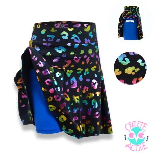 Shiny Leopard Gym Skort