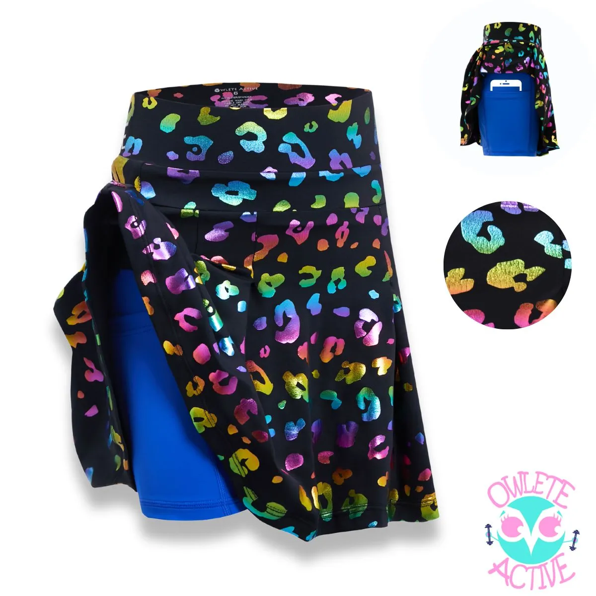 Shiny Leopard Gym Skort