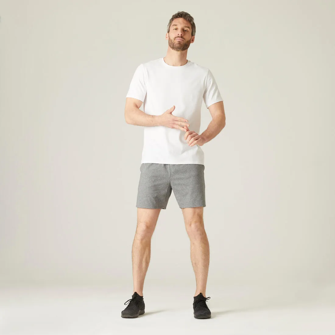 Short court Fitness Homme - 100 gris foncé