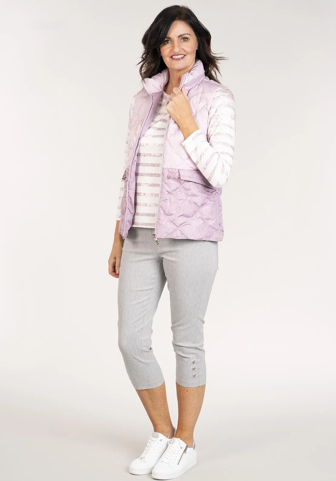 Short Printed Gilet - Lilac