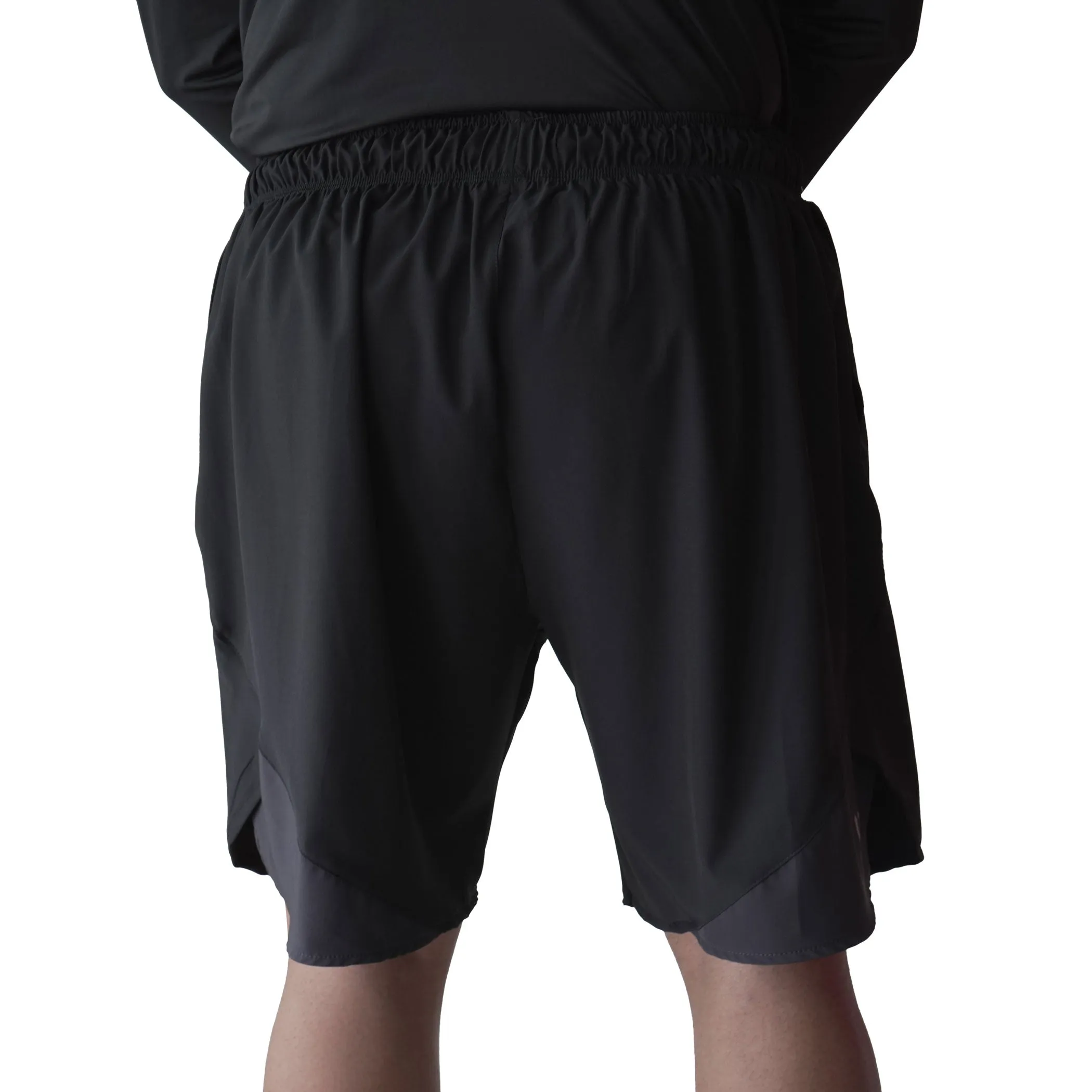 Shorts Training RULER Negro vista gris