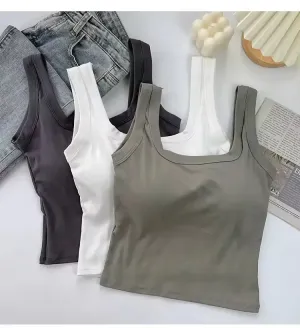 Sleeveless Short Ladies sexy modal Tank Top Multi Colors O-Neck women classic crop top