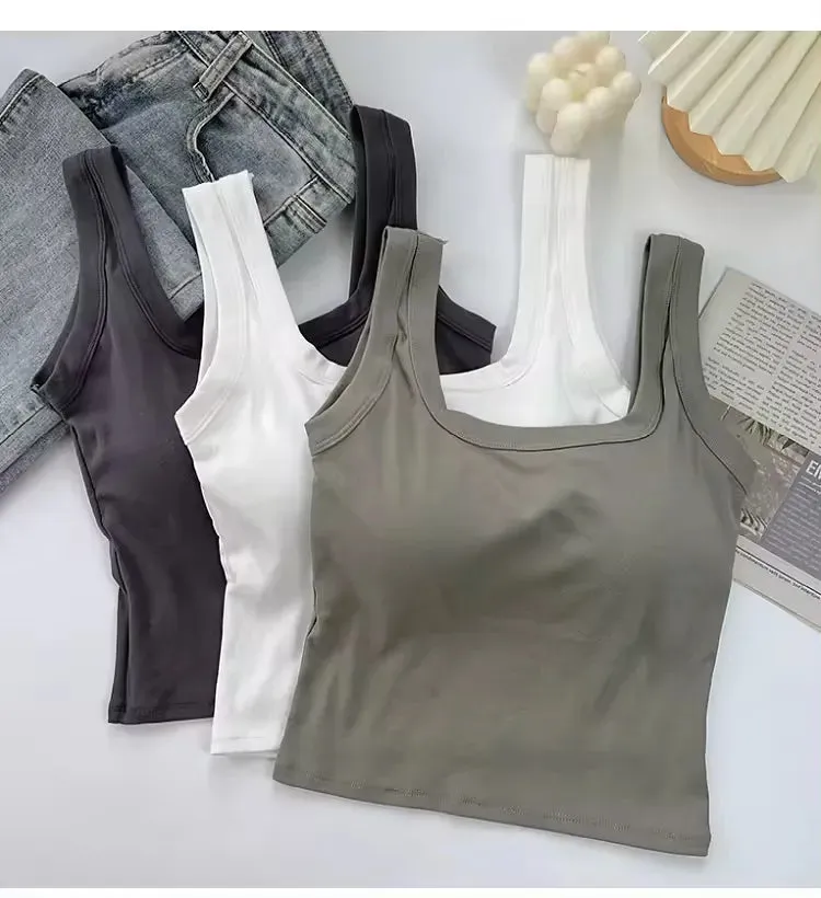 Sleeveless Short Ladies sexy modal Tank Top Multi Colors O-Neck women classic crop top