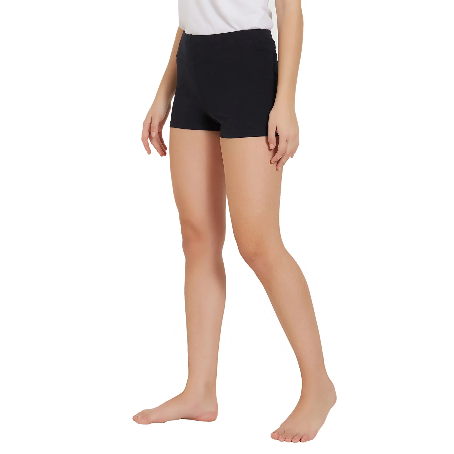 Solid Cotton Spandex Cycling Shorts (PACK of 2)