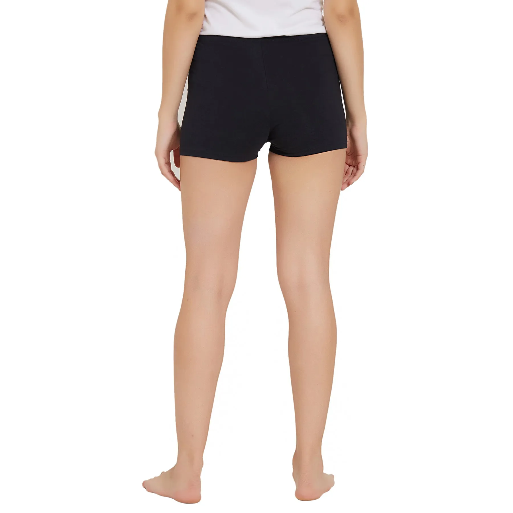 Solid Cotton Spandex Cycling Shorts (PACK of 2)