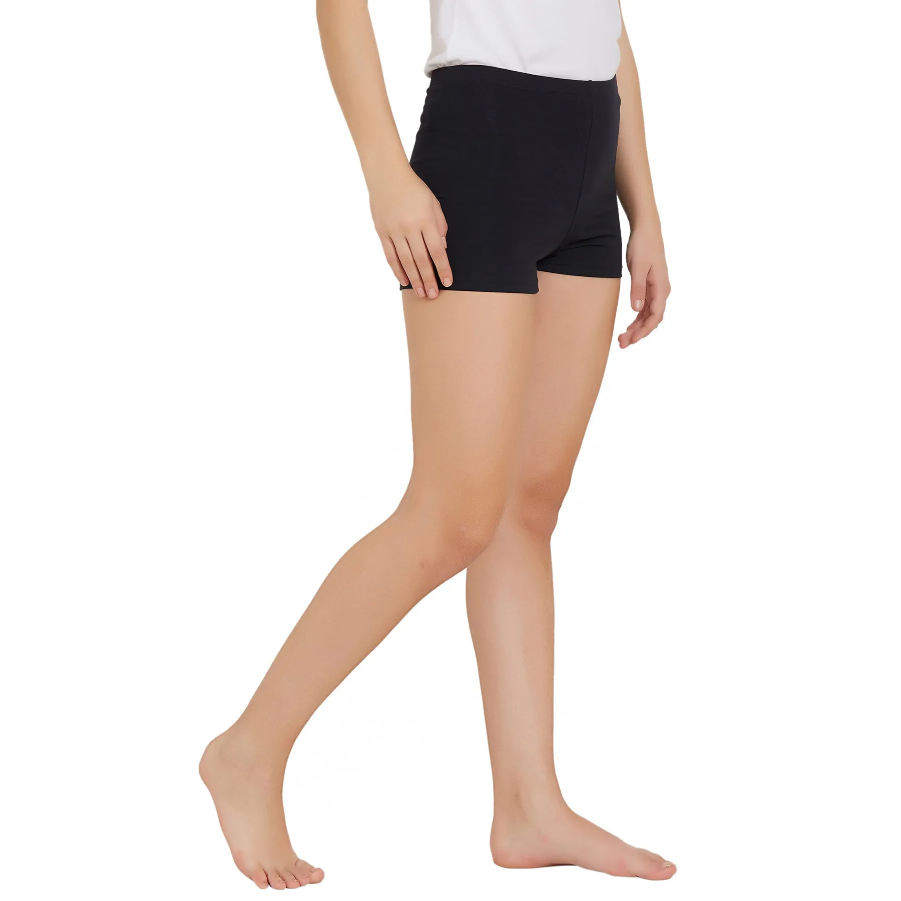 Solid Cotton Spandex Cycling Shorts (PACK of 2)
