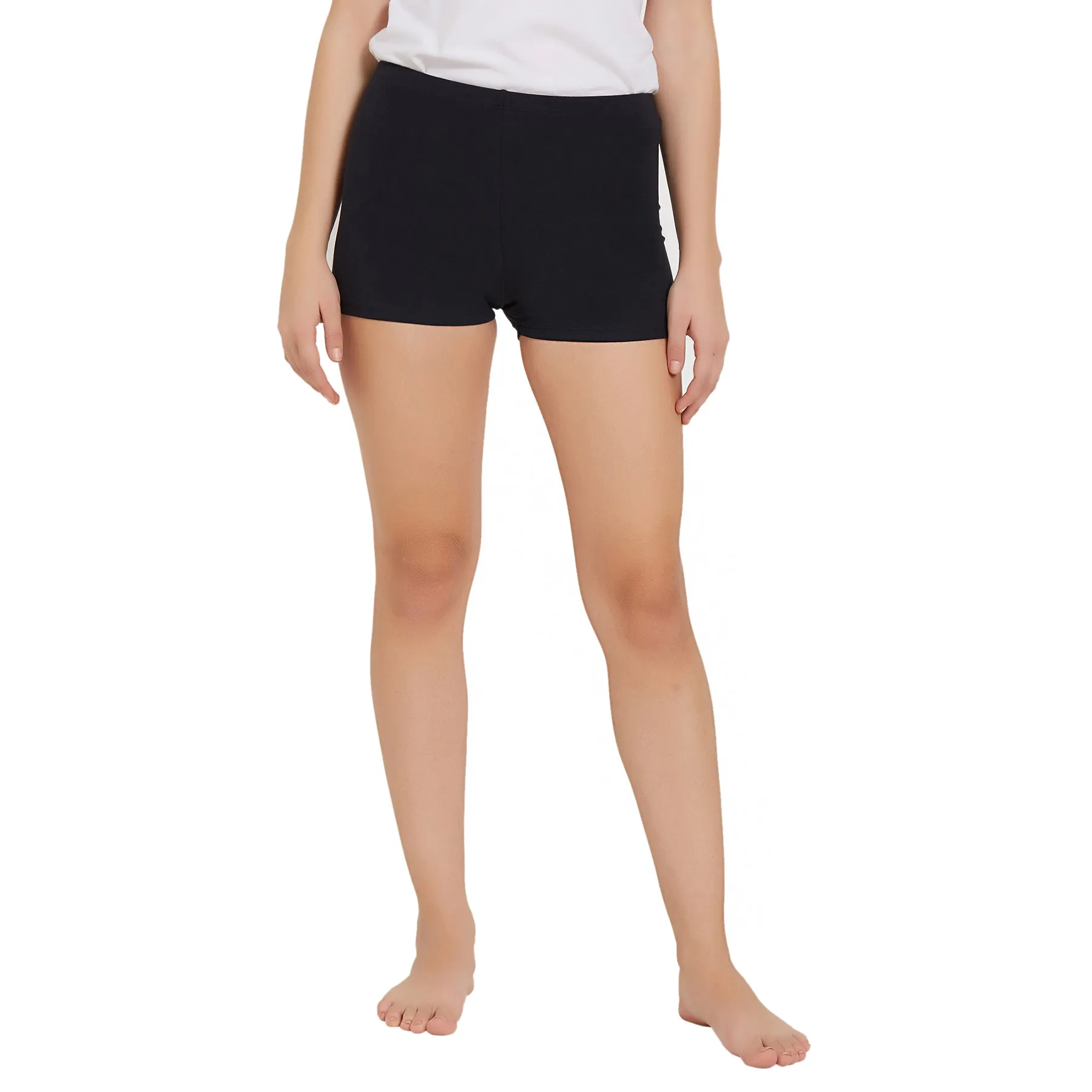 Solid Cotton Spandex Cycling Shorts (PACK of 2)