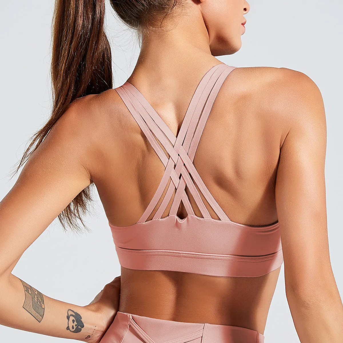 Solid Cross Back Padded Crop Tops trendy