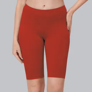 Solid Polyamide Spandex Knee Length Cycling Shorts
