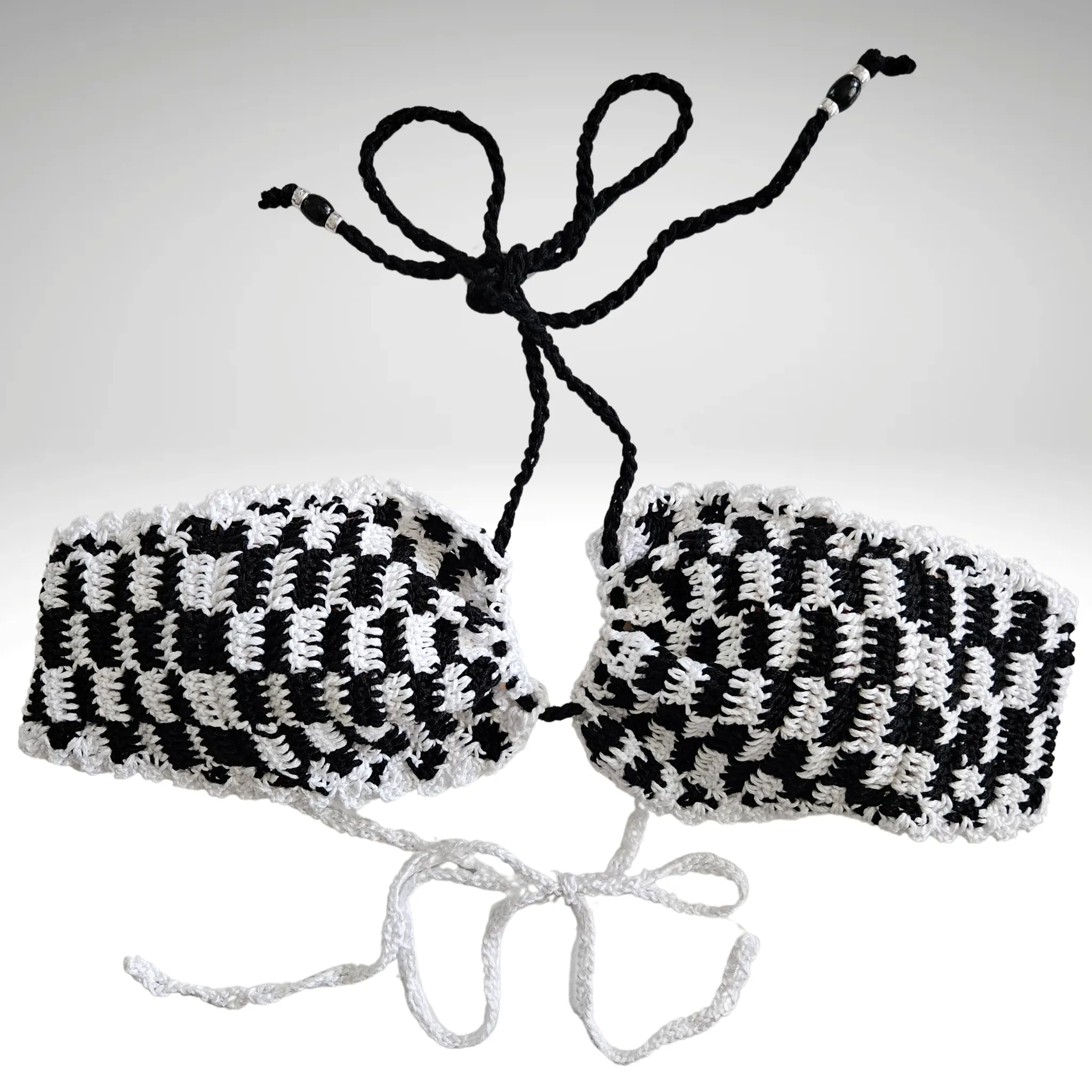 Speed Checker Crochet Cropped Top