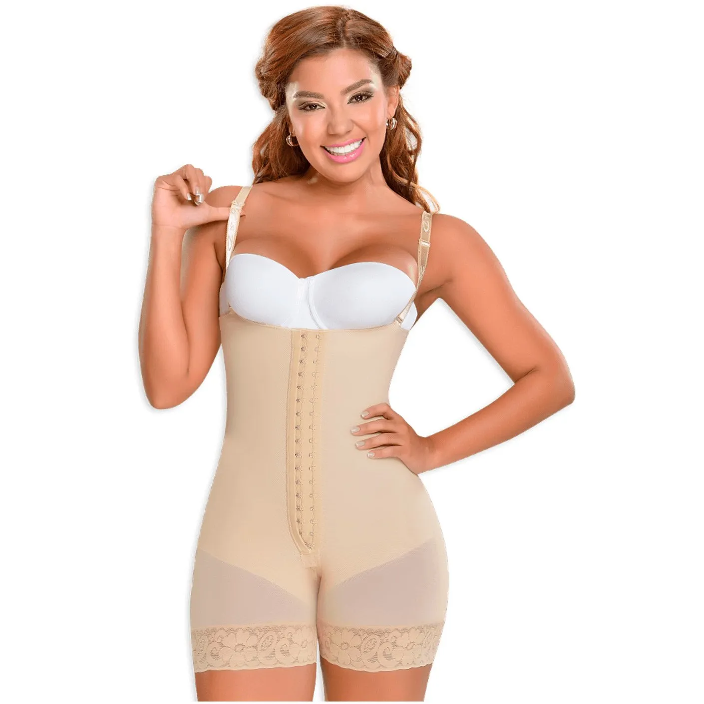 Strapless Mid Thigh Tummy Control Body Shaper