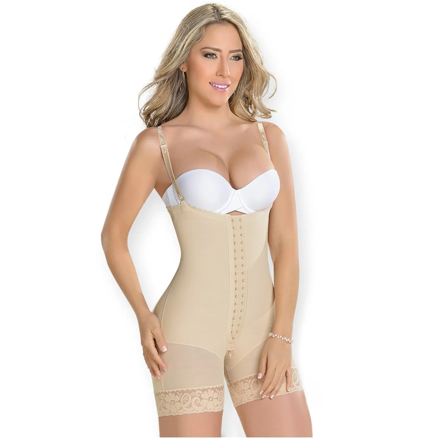 Strapless Mid Thigh Tummy Control Body Shaper