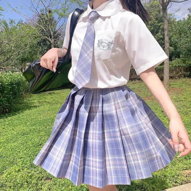 Student Jk Plaid Skirt Preppy Style Mini Pleated  Kilt Skirt