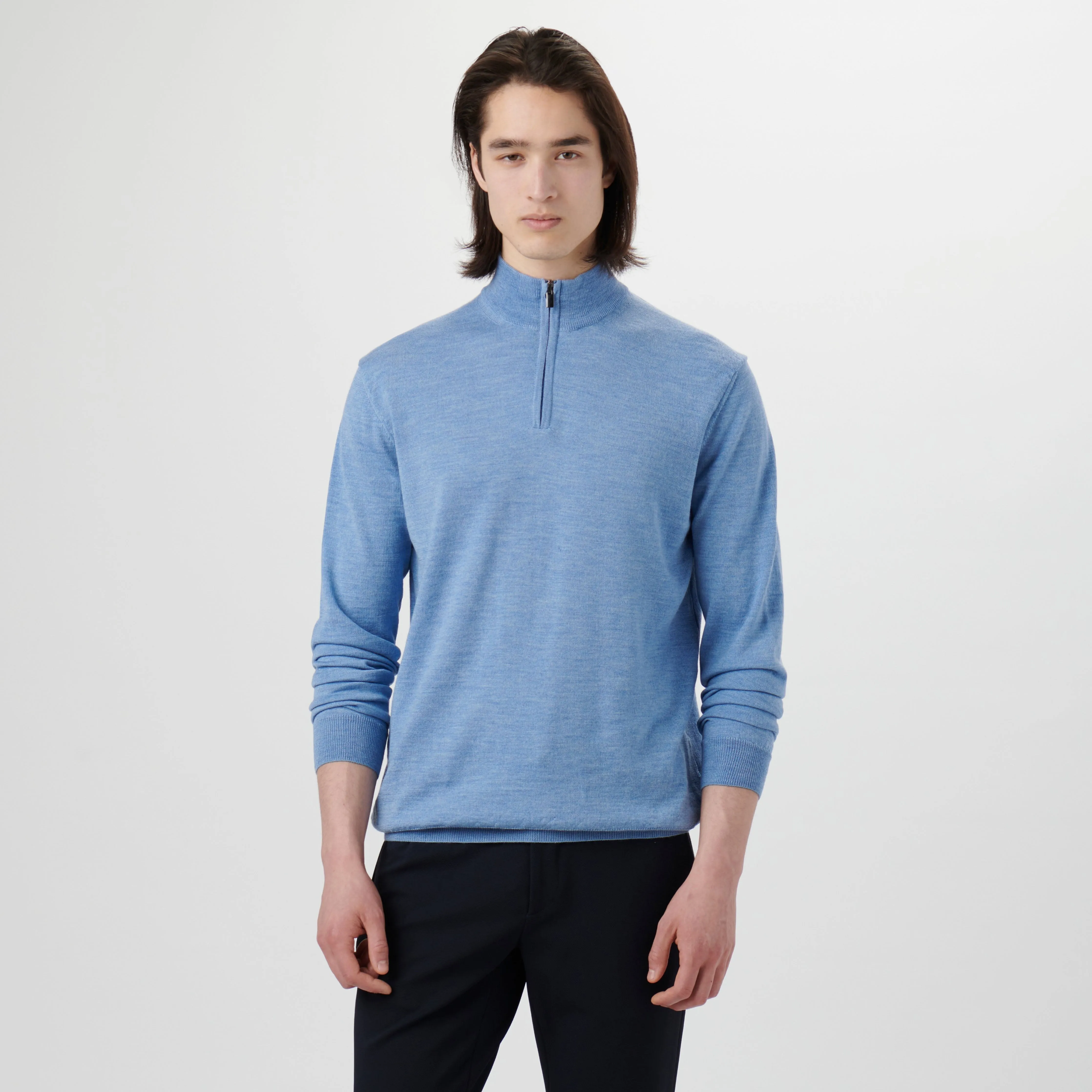 Super Merino Solid Quarter Zip Sweater