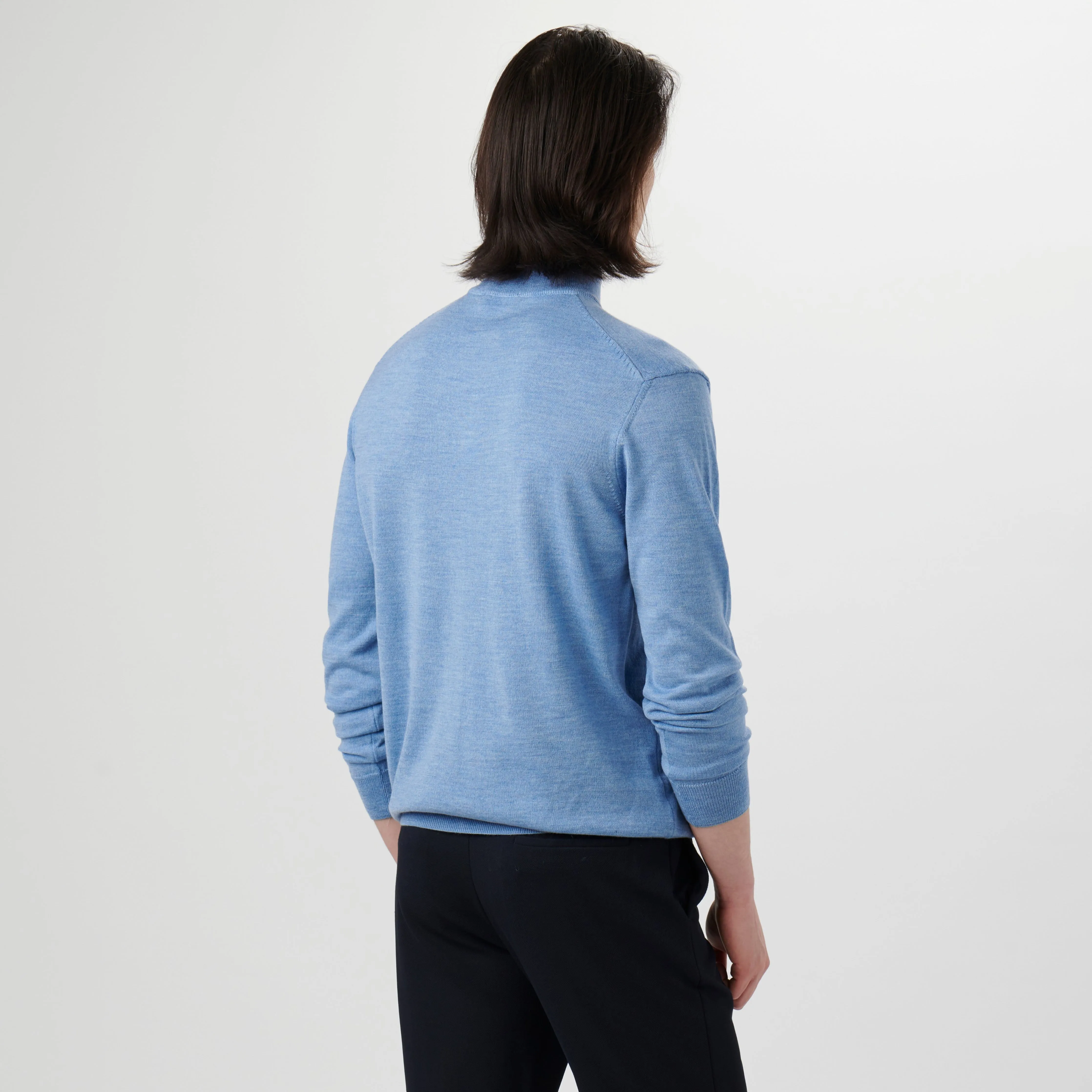 Super Merino Solid Quarter Zip Sweater