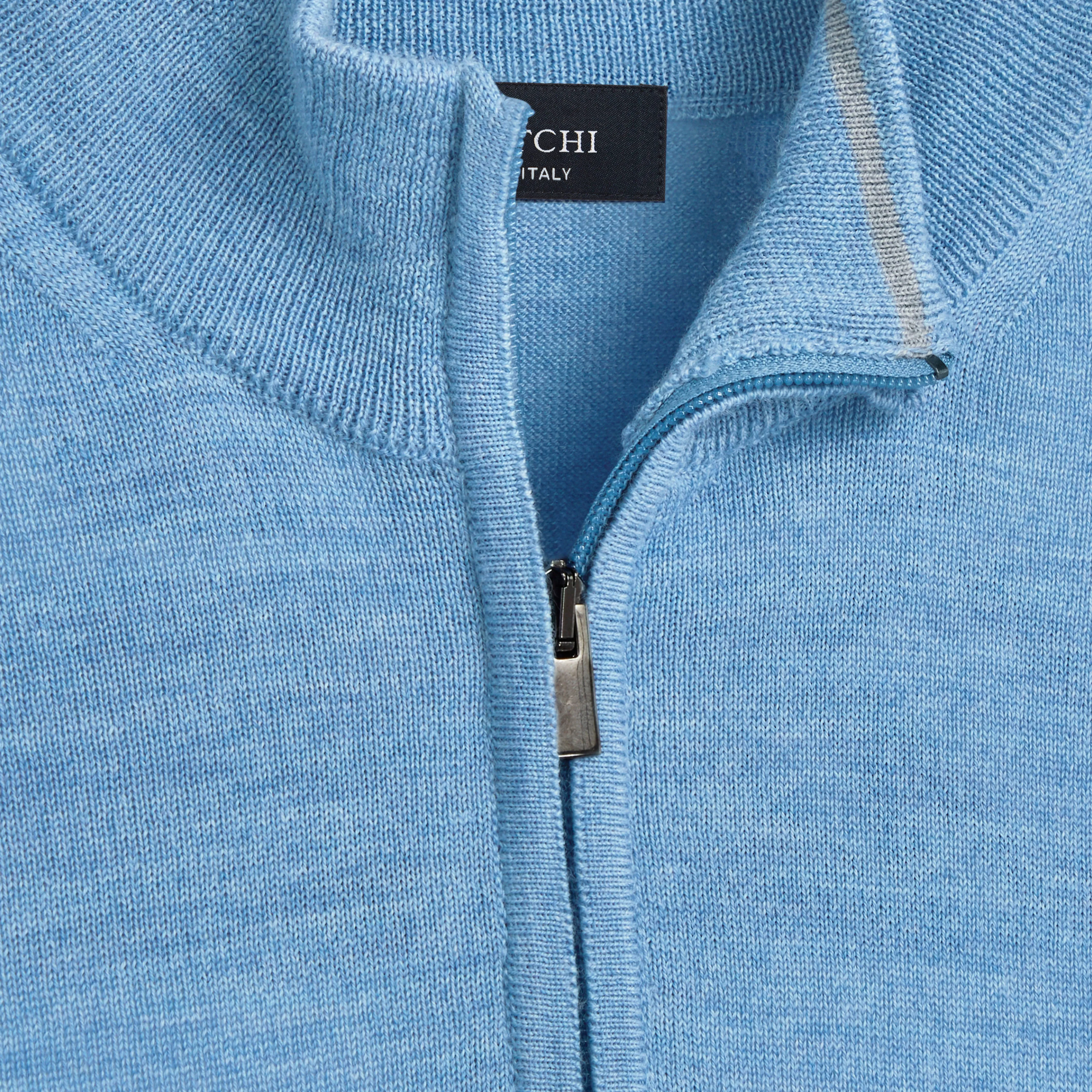 Super Merino Solid Quarter Zip Sweater