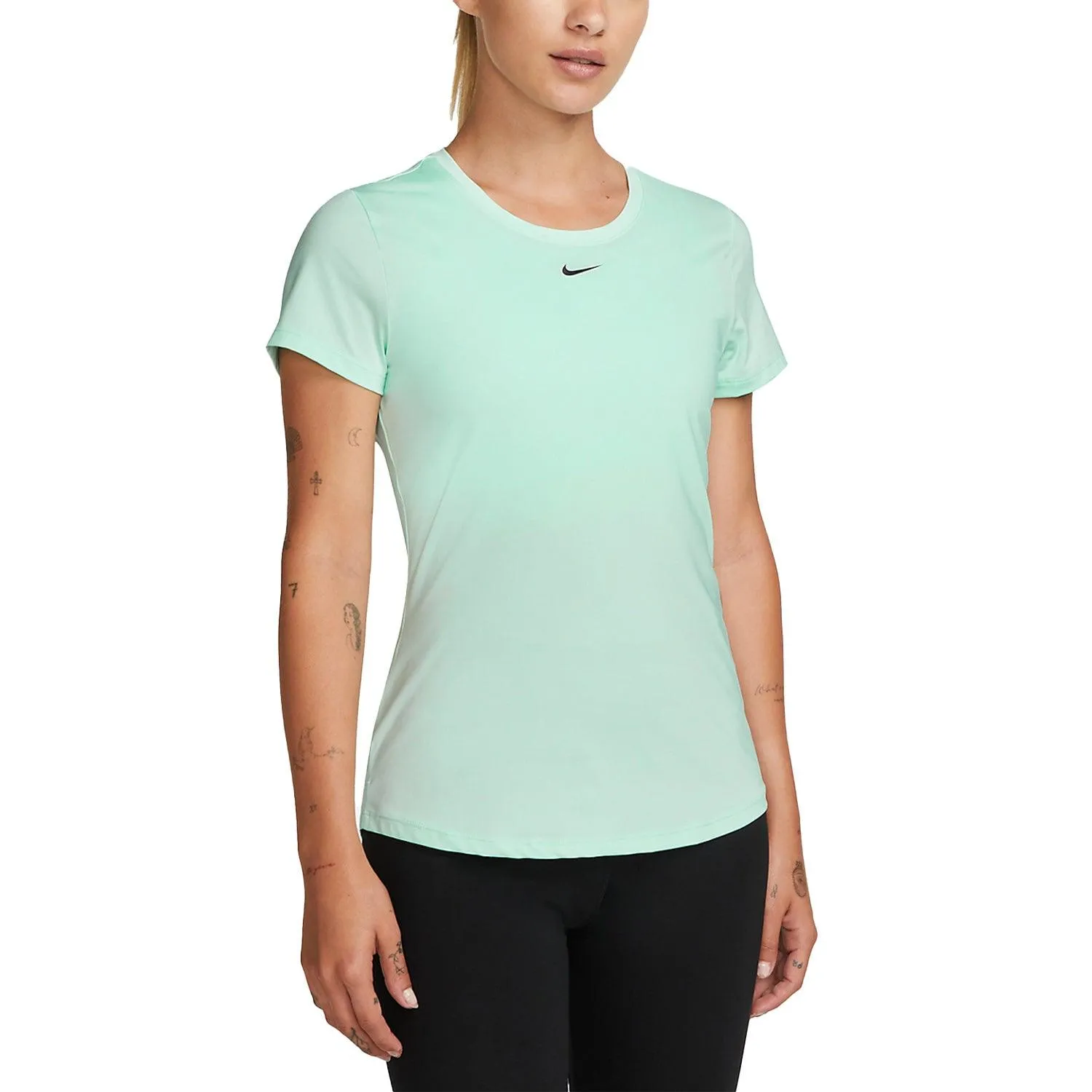 T SHIRT DONNA NIKE DRI-FIT RUN MAGLIA WOMAN RUNNING TEE VERDE