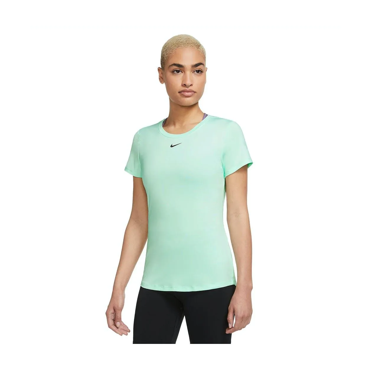 T SHIRT DONNA NIKE DRI-FIT RUN MAGLIA WOMAN RUNNING TEE VERDE