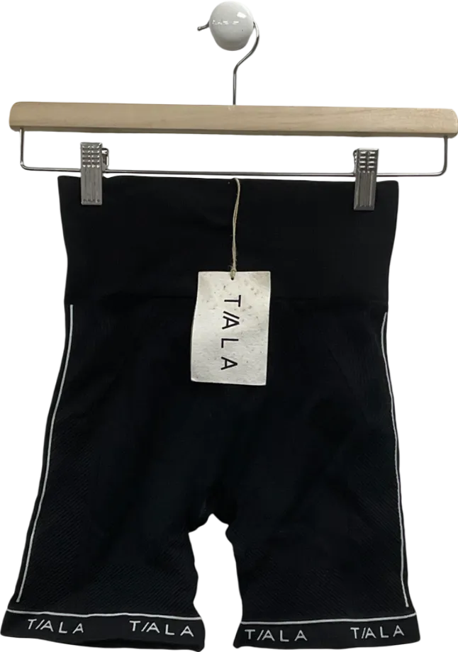 T/ALA Black Ribbed Cycling Shorts UK S