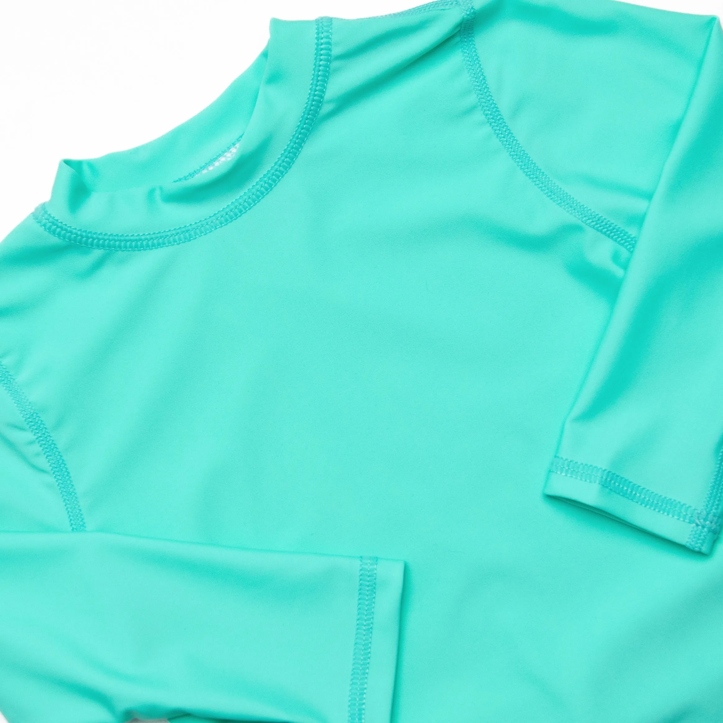 Teal Tides Long Sleeve Rash Guard, Green