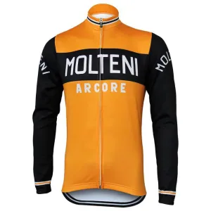 Team Molteni Orange Retro Long Sleeve Cycling Jersey