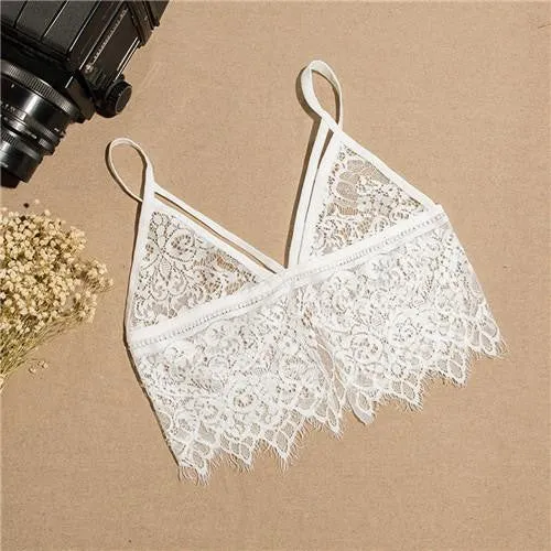 tops spaghetti strap ladies camisole black white lace bralette sexy tank top women crop top Best