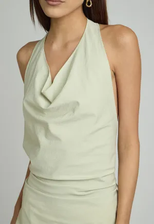Toto Halter Neck Top in Neutral Green