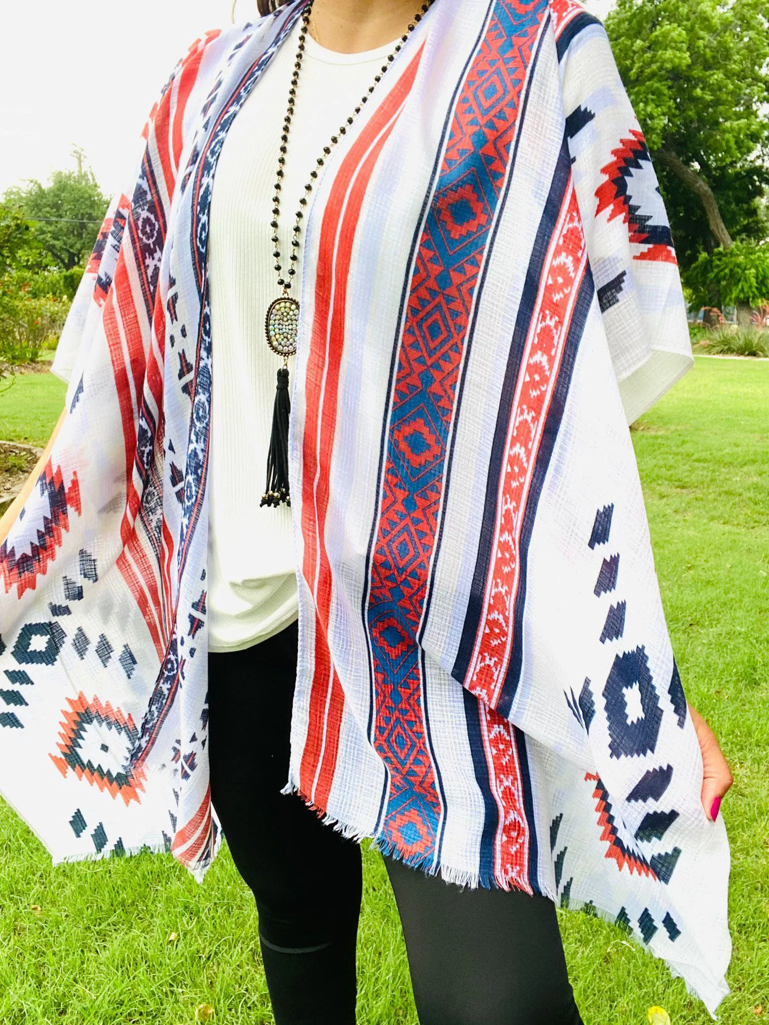 Tribal kimono shawl