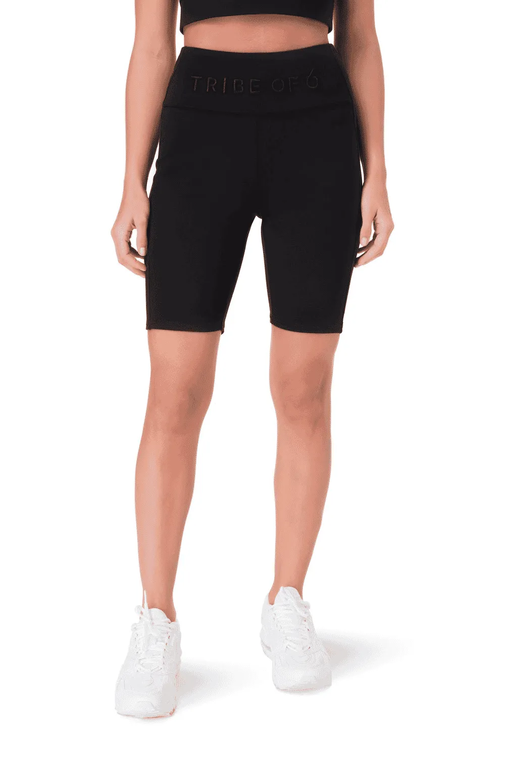 TRIBE OF 6 ALEX RECYCLED CYCLING SHORTS WITH EMBROIDERED WAISTBAND