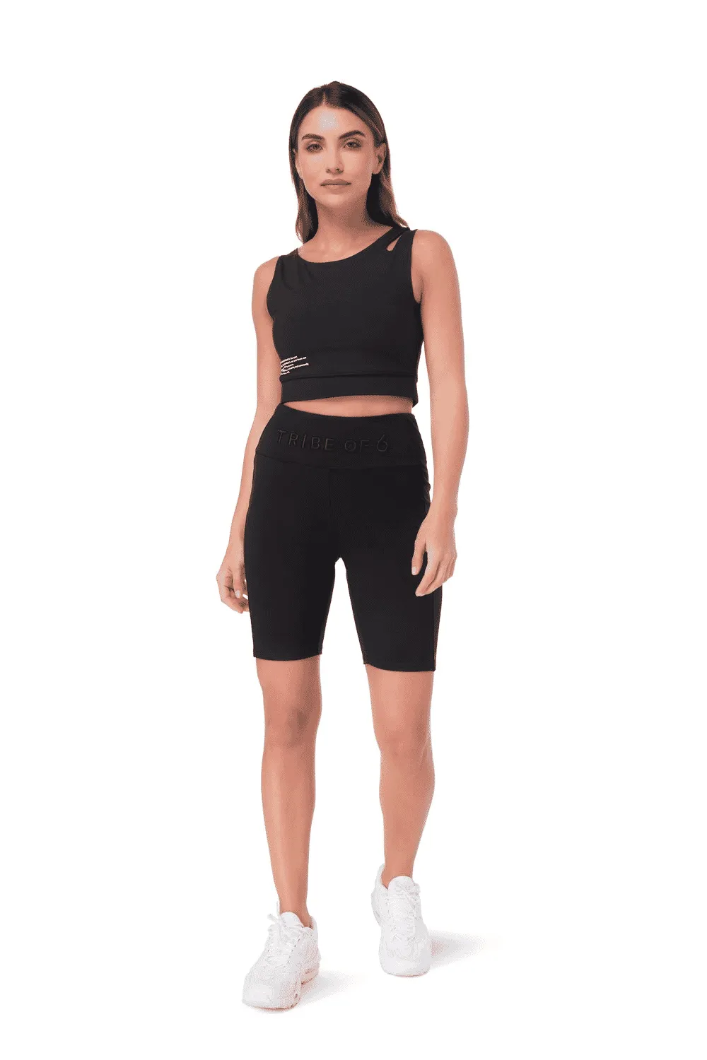 TRIBE OF 6 ALEX RECYCLED CYCLING SHORTS WITH EMBROIDERED WAISTBAND