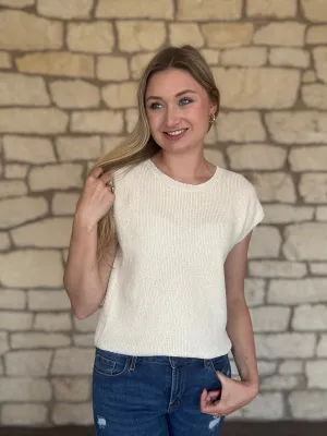 Tulle bow Sweater Shirt- Cream