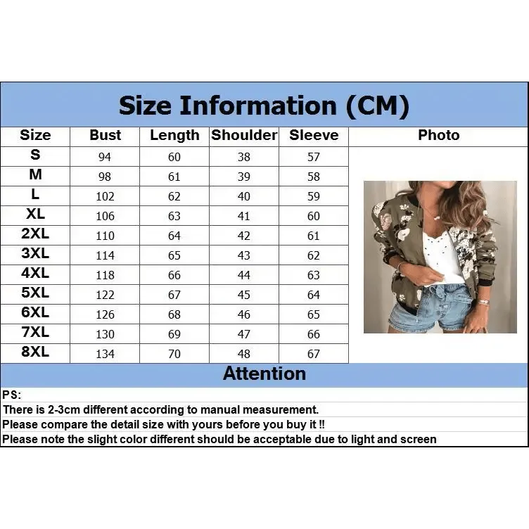 Unique Nature Design Women's jackets Floral Printed Ladies Zipper Up Bomber Outwear Spring Long Sleeve Short Thin Slim Casual Pocket Biker Coats