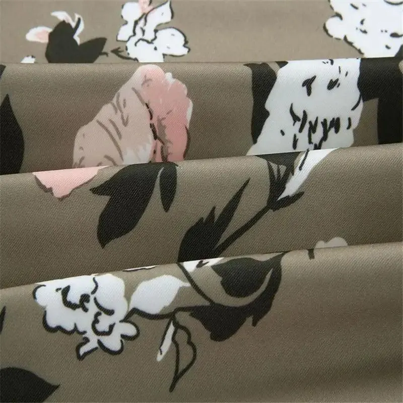 Unique Nature Design Women's jackets Floral Printed Ladies Zipper Up Bomber Outwear Spring Long Sleeve Short Thin Slim Casual Pocket Biker Coats