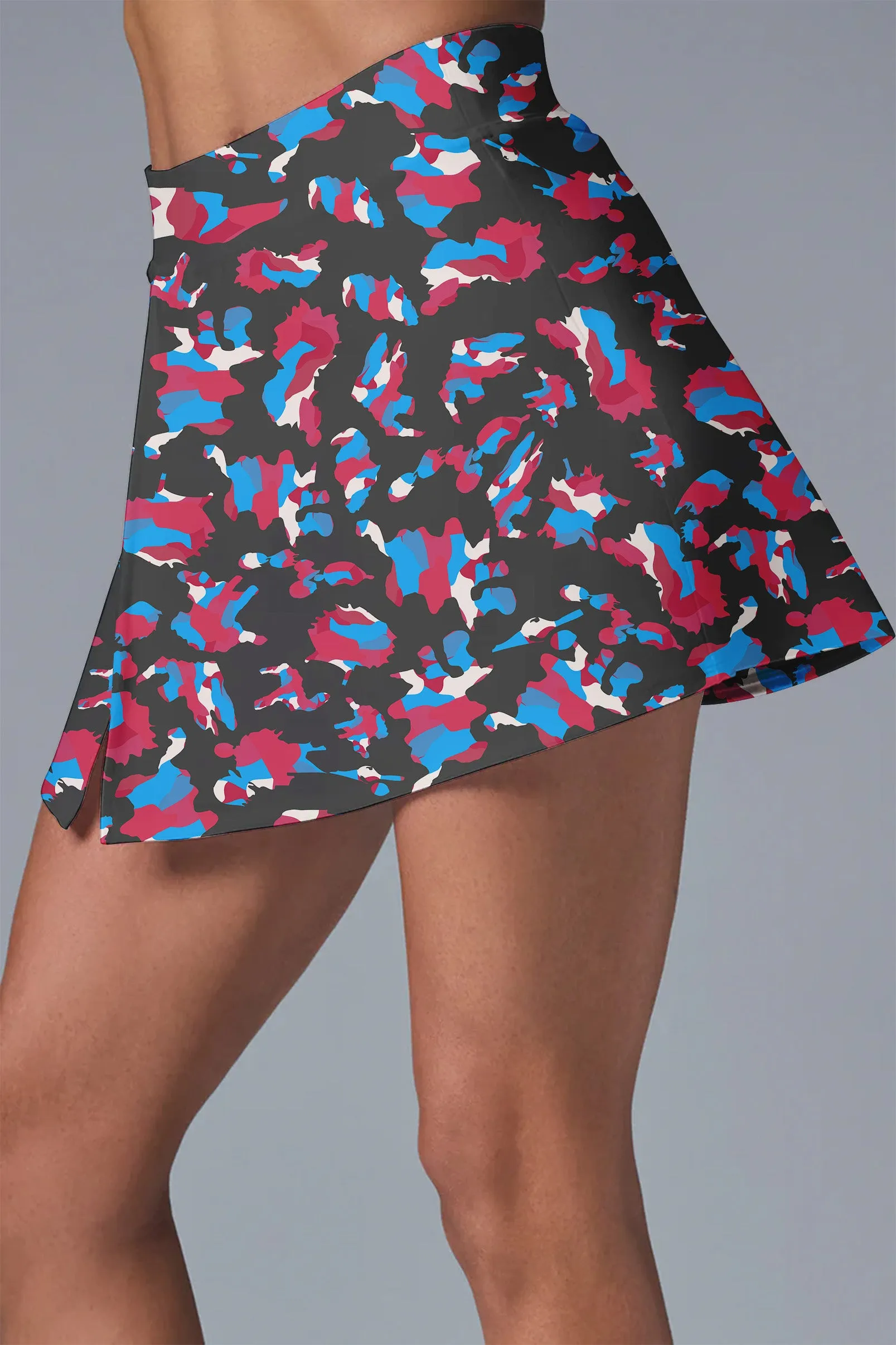 Urban Camo Court Set – Crop Top & Skort Activewear for Women