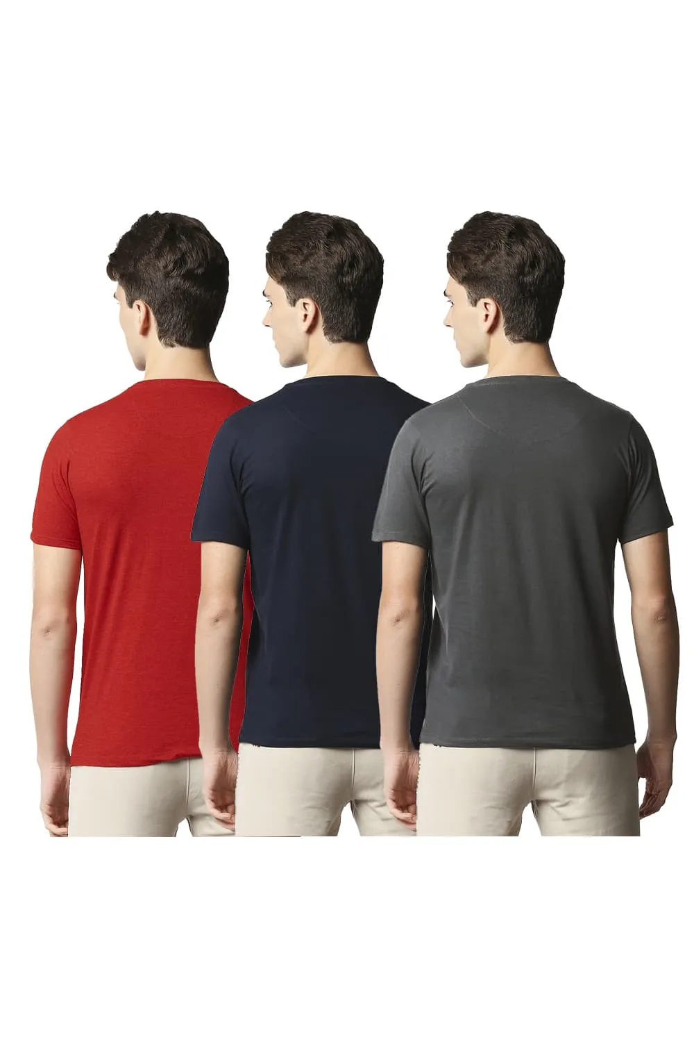 Value Pack Of 3 Muscle Fit V-Neck T-Shirts