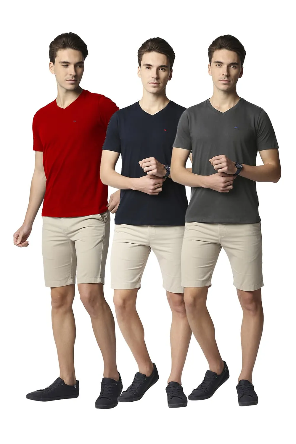 Value Pack Of 3 Muscle Fit V-Neck T-Shirts
