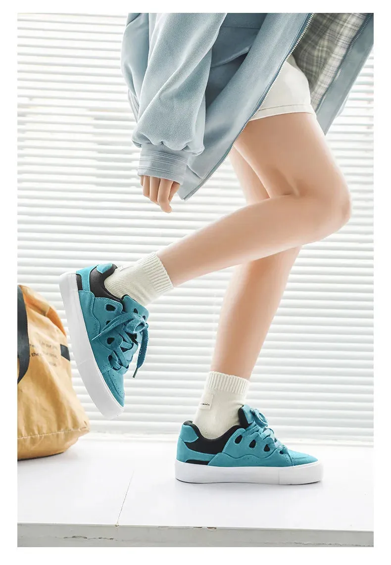 VougeVamp Women's Chunky Platform Sneakers – Trendy Pink Skateboard & Sports Shoes