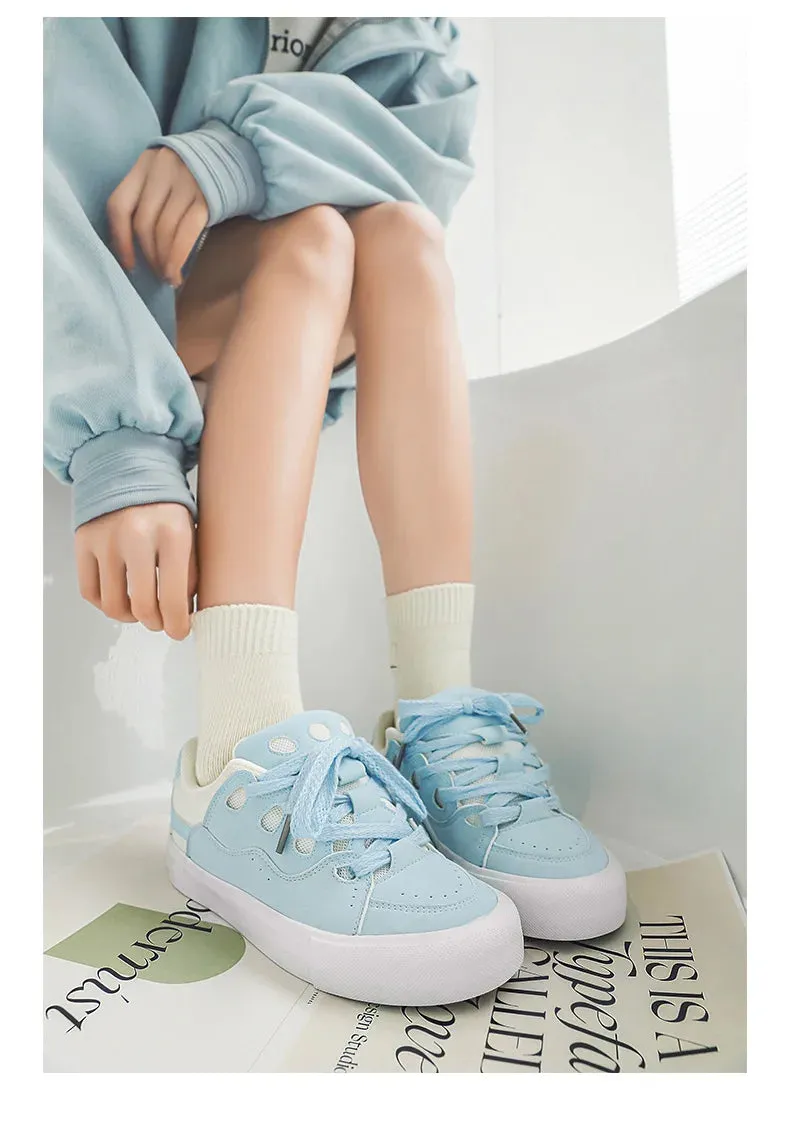 VougeVamp Women's Chunky Platform Sneakers – Trendy Pink Skateboard & Sports Shoes