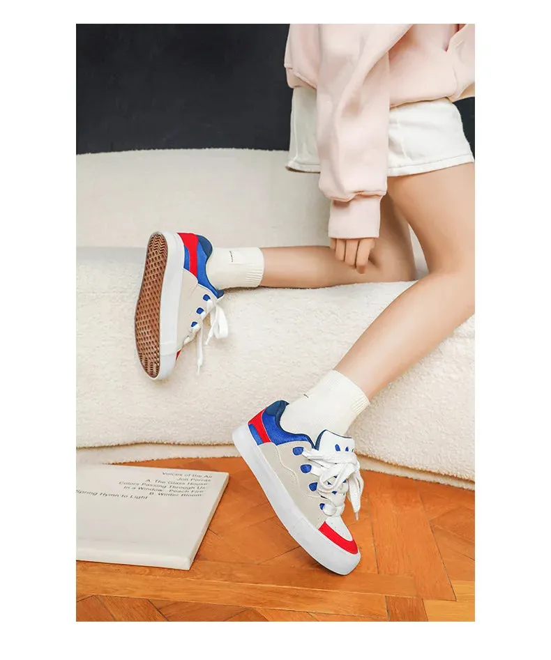 VougeVamp Women's Chunky Platform Sneakers – Trendy Pink Skateboard & Sports Shoes