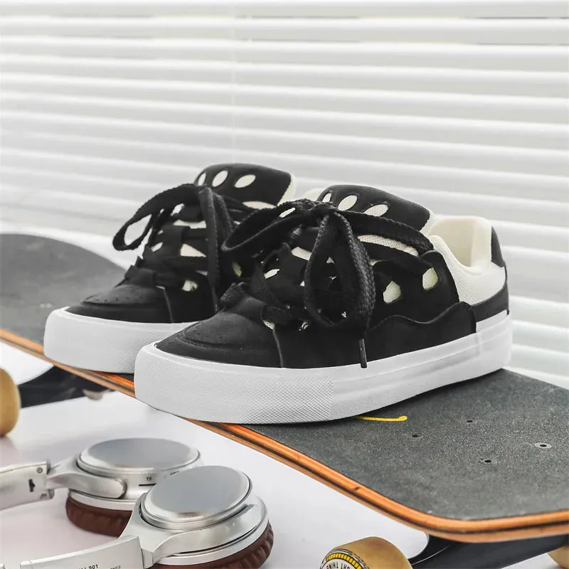 VougeVamp Women's Chunky Platform Sneakers – Trendy Pink Skateboard & Sports Shoes